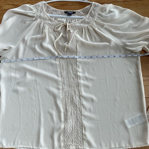 CHAPS oversized blouse in oatmeal - Picture 5 of 8